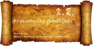 Kratochvila Renátó névjegykártya